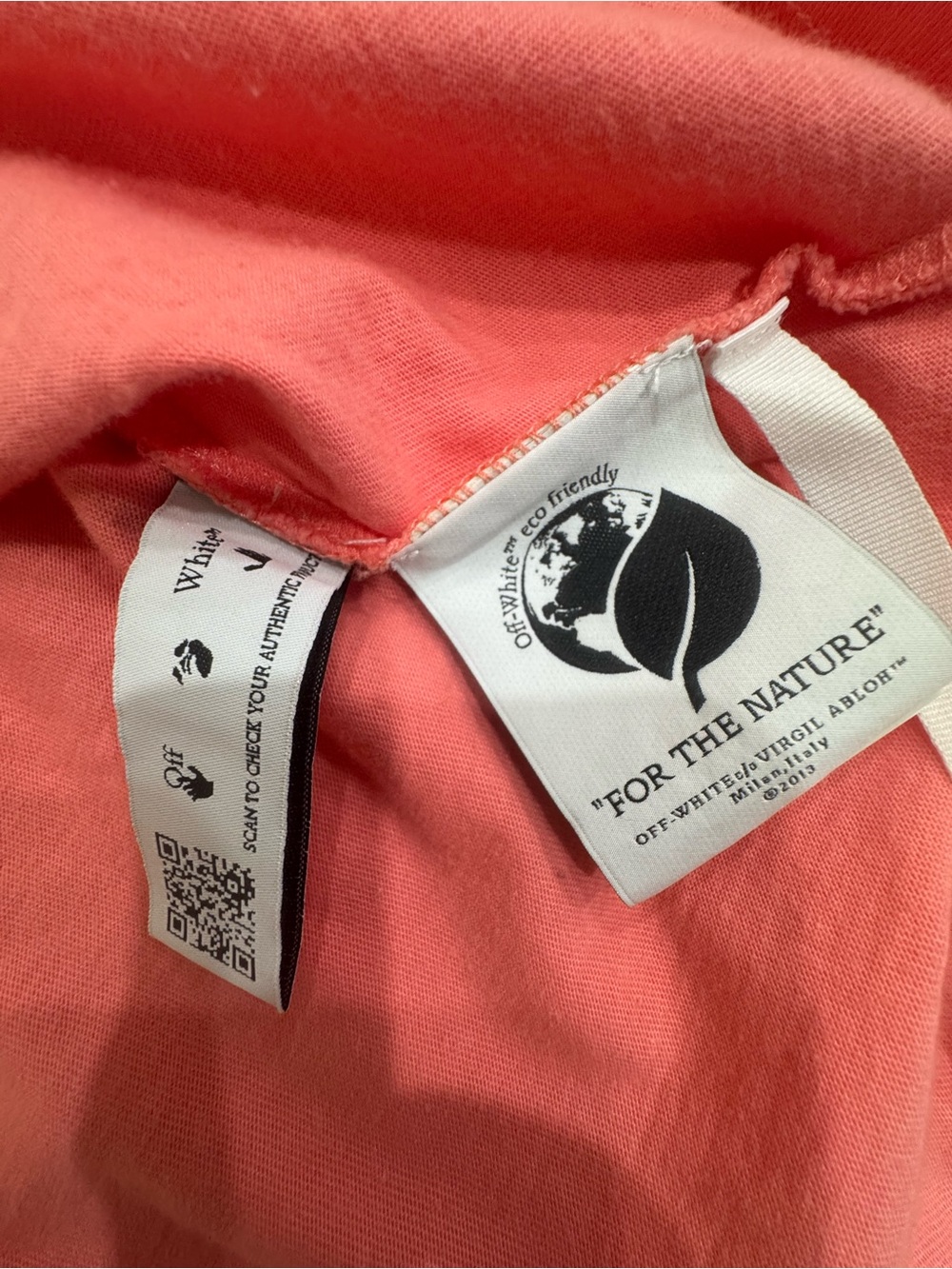 Off-White logo crew-neck tee, pale candy pink - Picture 7 of 8